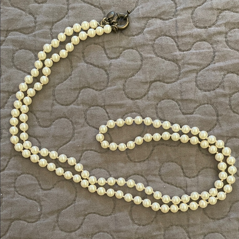 J.Crew Cream Faux Pearl Necklace